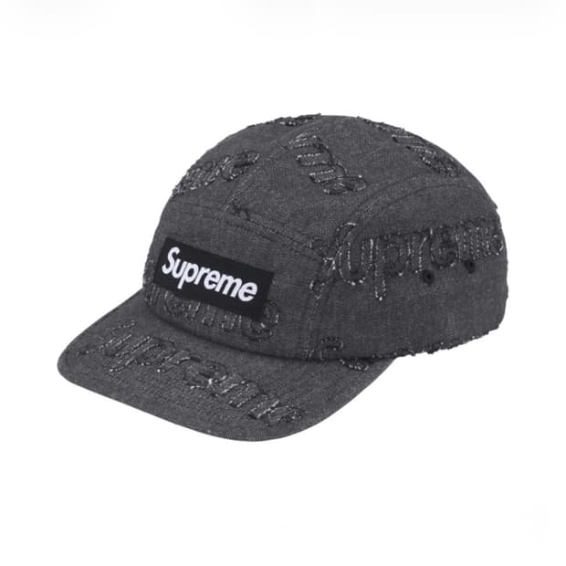 Supreme Lasered Denim Camp Cap Black 