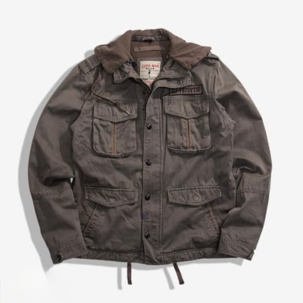 ZARA/빈티지 후드 야상 자켓 [L]