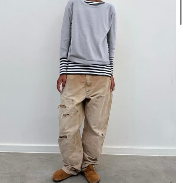 Comme Des Garcons Striped Mix Crewneck