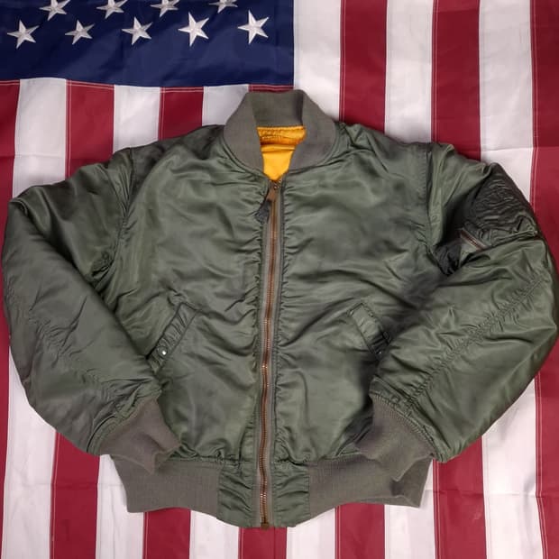 오리지날 미국제조 알파사 65년 미공군 지급용 울파일 MA-1 항공점퍼