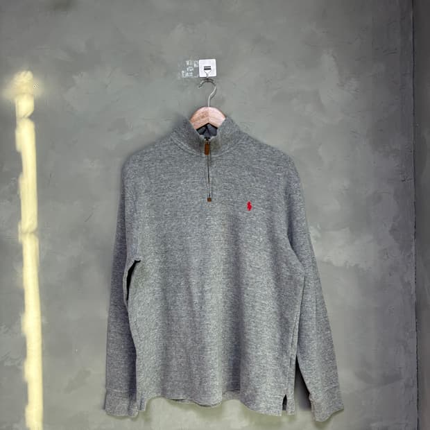 폴로 랄프로렌 니트 반집업 그레이