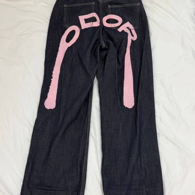 오도어 ODOR Logo drop denim in pink