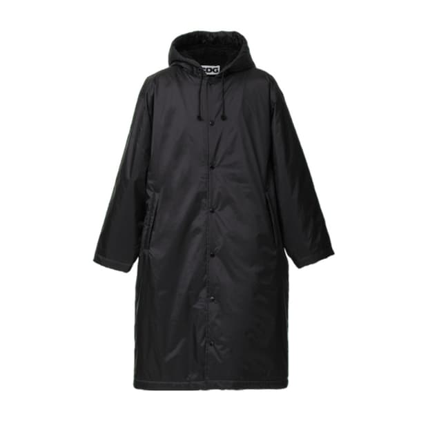 꼼데가르송 CDG 보아 라인드 오버 코트 블랙 