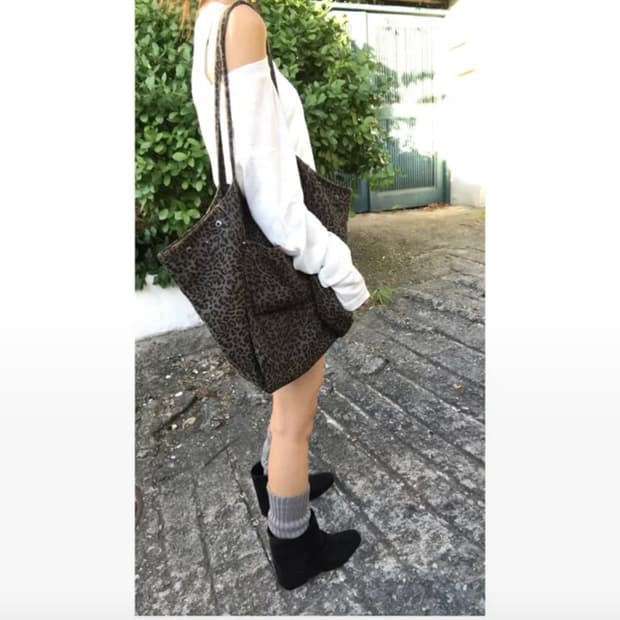 김아홉 레오파드 보부상 백 