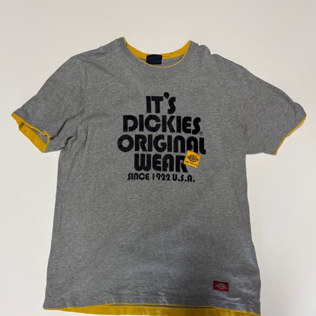 디키즈 Dickies 올드스쿨 스펠로고 링거 반팔 티셔츠 M ~ L