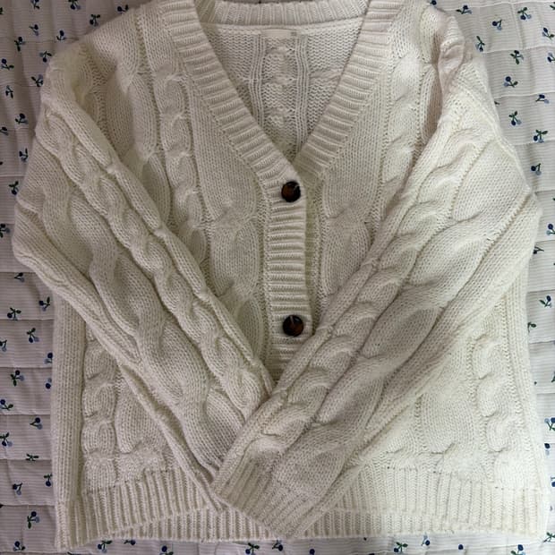 꽈배기 니트 가디건 