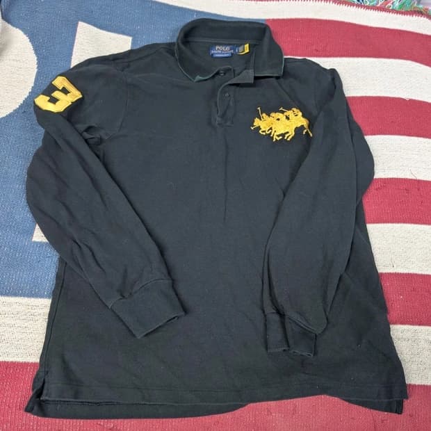 폴로 랄프로렌 커스텀 슬림핏 트리플 포니 롱 슬리브