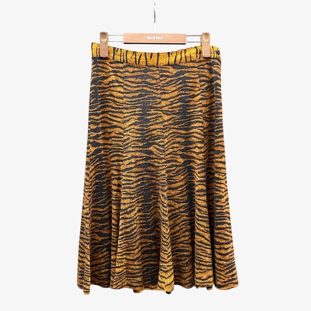 KENZO 겐조 롱 스커트 애니멀 프린트 지브라 패턴 치마