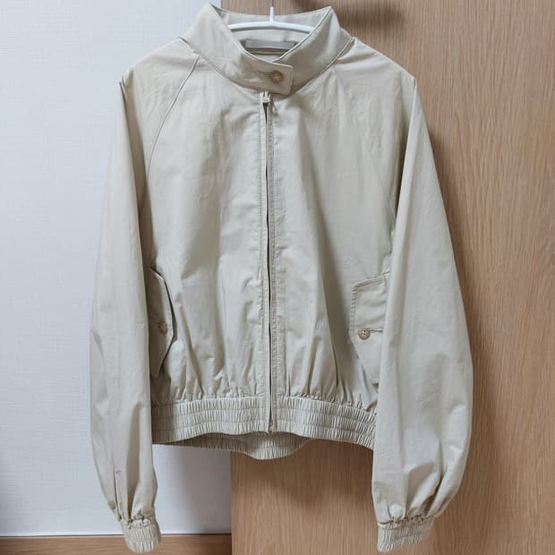 유니클로 코튼 숏 블루종 자켓 베이지