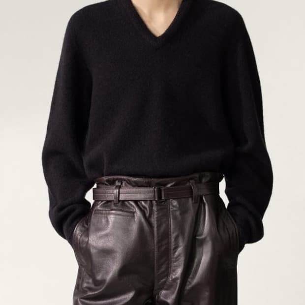 M)르메르 심리스 브이넥 니트 블랙