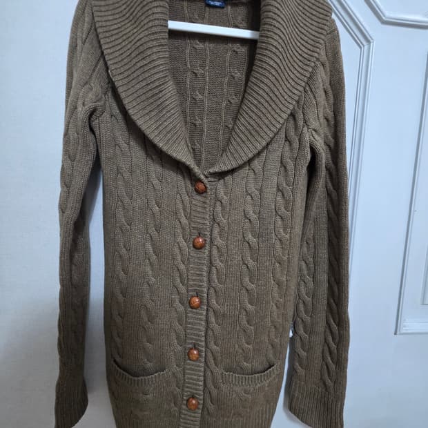 랄프로렌 숄카라 케이블 니트 가디건 M