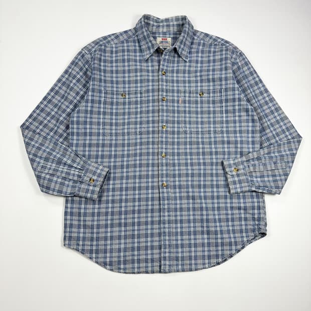 빈티지 리바이스 올드스쿨 플란넬 코튼 체크셔츠 L