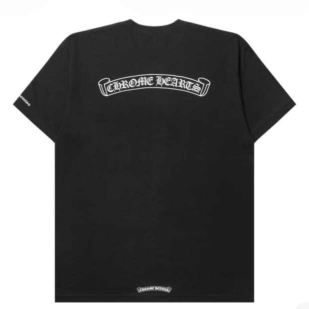 크롬하츠 스크롤 로고 티셔츠 블랙