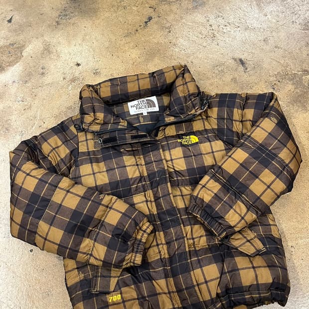노스페이스 체크 카라 숏패딩 80