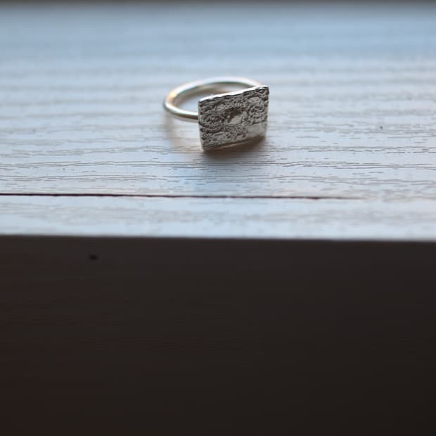 grain silver ring