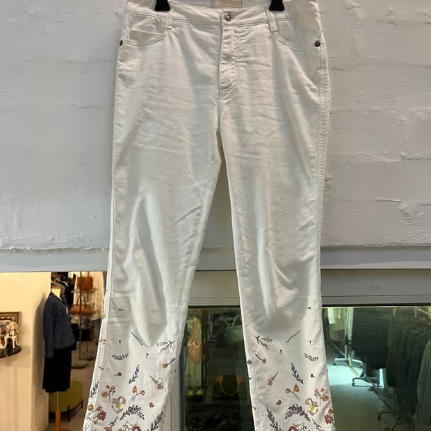 Ermanno scervino 비즈 뉴트로 화이트 스키니진
