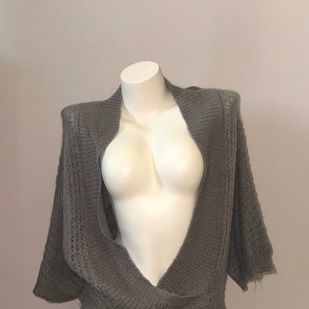 h&m 빈티지 레이어드 그레이 니트