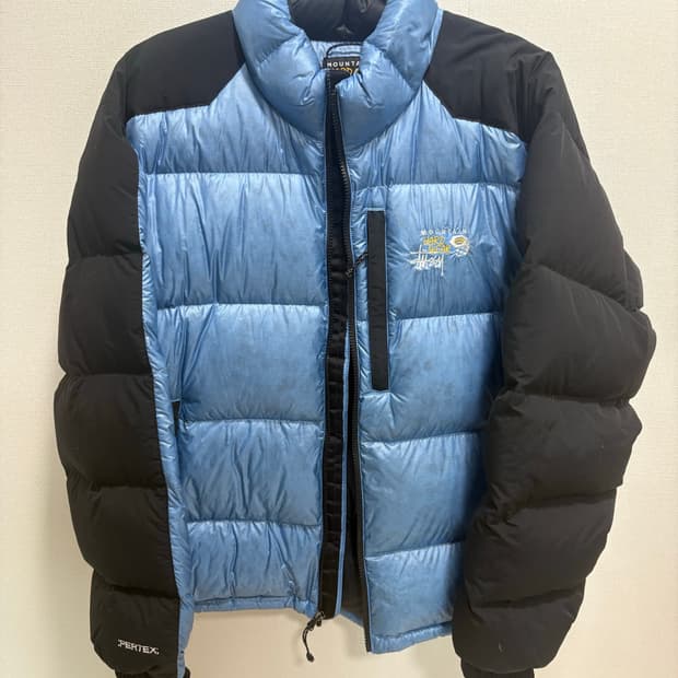 스투시 x 마운틴 하드웨어 서브제로 다운 자켓 나이트릭 블루 블랙