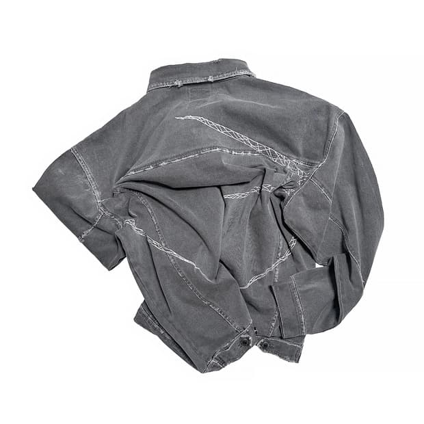 빈티지 데님 자수 트러커자켓