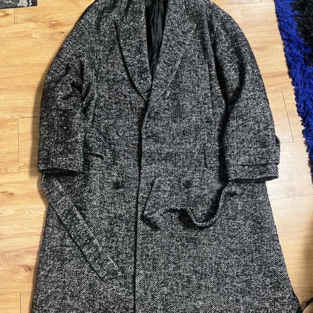 준지 패딩 모직 더블 코트