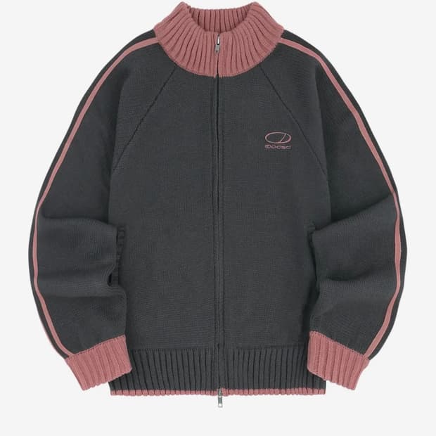 오드스튜디오 크롭 니트 집업