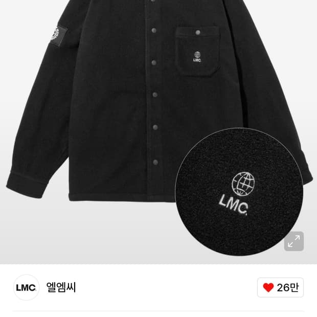 LMC 플리스 스냅 셔츠 블랙 