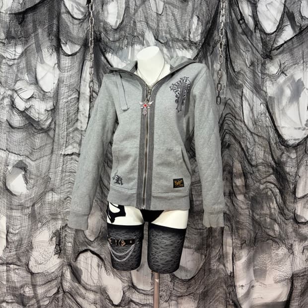 BUCKAROO gray Quilting Hoodie Zip up