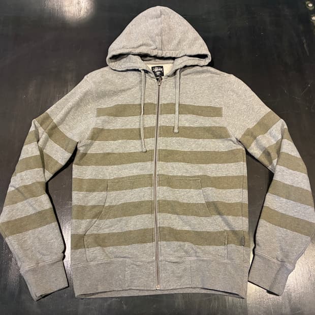 S) 스투시 스트라이프 후드집업 갸루 모리걸