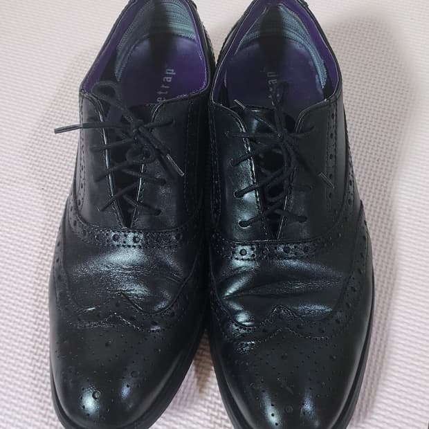 파이어트랩 남자 블랙 윙팁 가죽구두275 상태굿