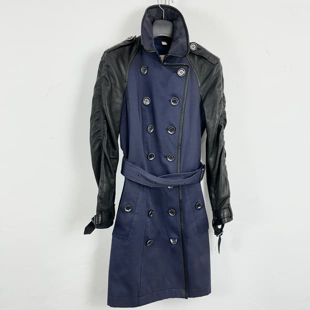 Burberry Brit Napoleon Leather-Mix Jacke