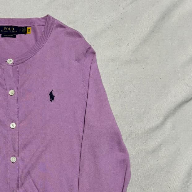 S 폴로랄프로렌 피마코튼 핑크 가디건