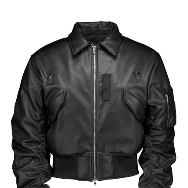 포그서비스x더써든랩 레더 봄버 논워싱 L