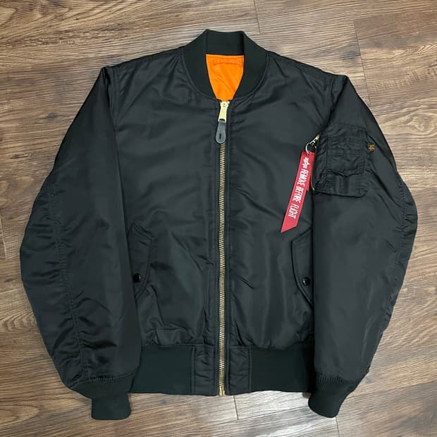 알파인더스트리 ma-1 플라이트 자켓 항공점퍼 블랙