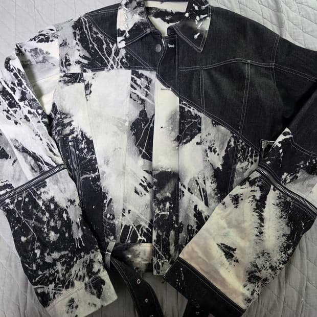 [OS] 셀프 메이드 블리칭 하프 펑크 자켓