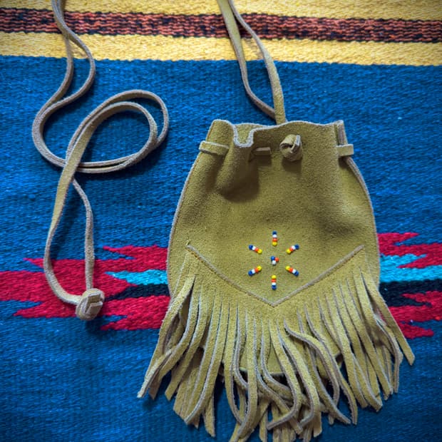 Western suede Fringe beaded mini bag
