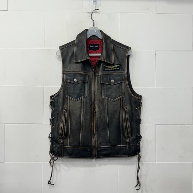 골드윙 가죽 조끼