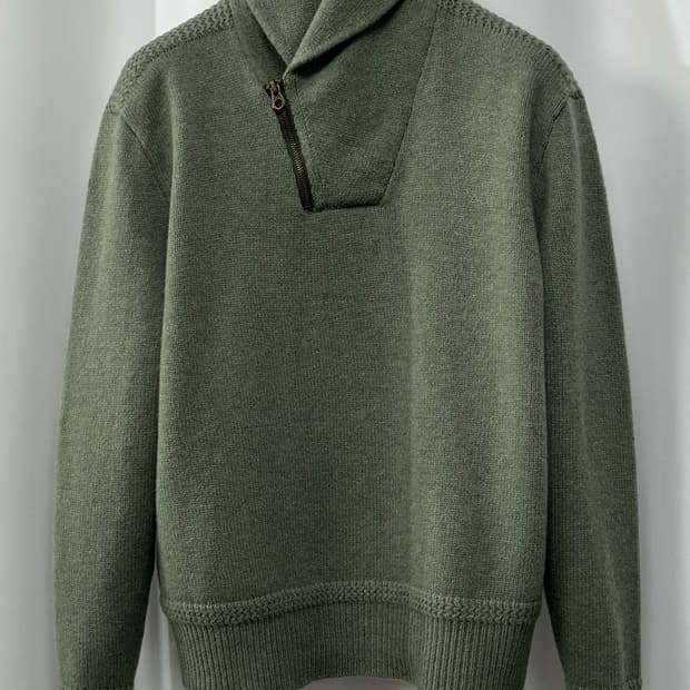 폴로 랄프로렌 올리브 램스울 유틸리티 니트 스웨터