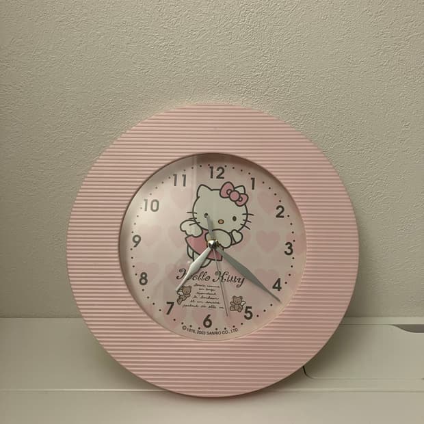 산리오 고전키티 고전문구 키티 벽걸이시계 벽시계