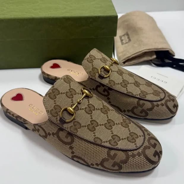 구찌 여성 자카드 뮬 샌들 슬리퍼  gg  gucci