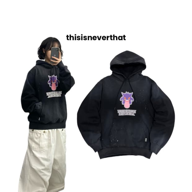 디스이즈네버댓 X 포켓몬 페이딩 팬텀 후드티 블랙