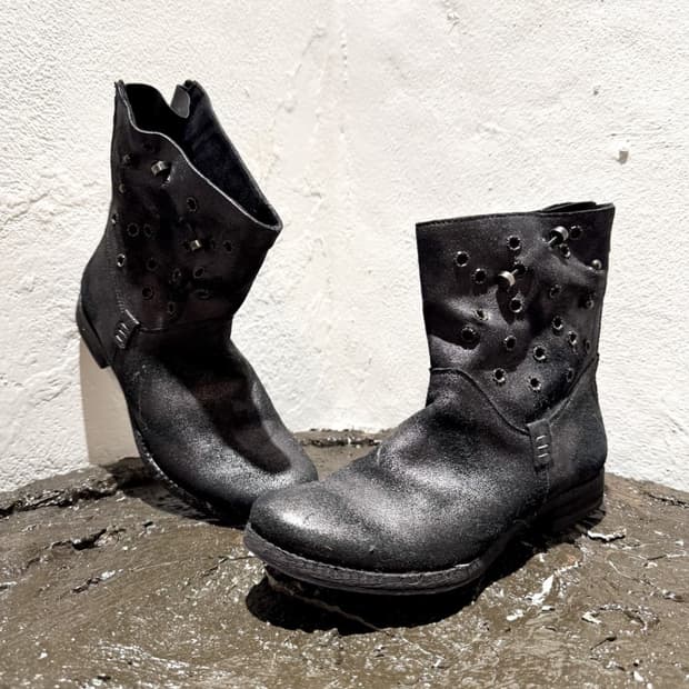 KHRIO - Distressed Eyelet Mid Boots
