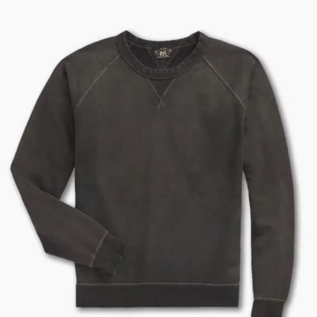 RRL 더블알엘 가먼트다이 프렌치 테리 스웻셔츠 블랙 인디고 XL