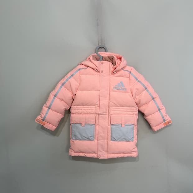 아디다스 키즈 오리털 핑크 패딩 120