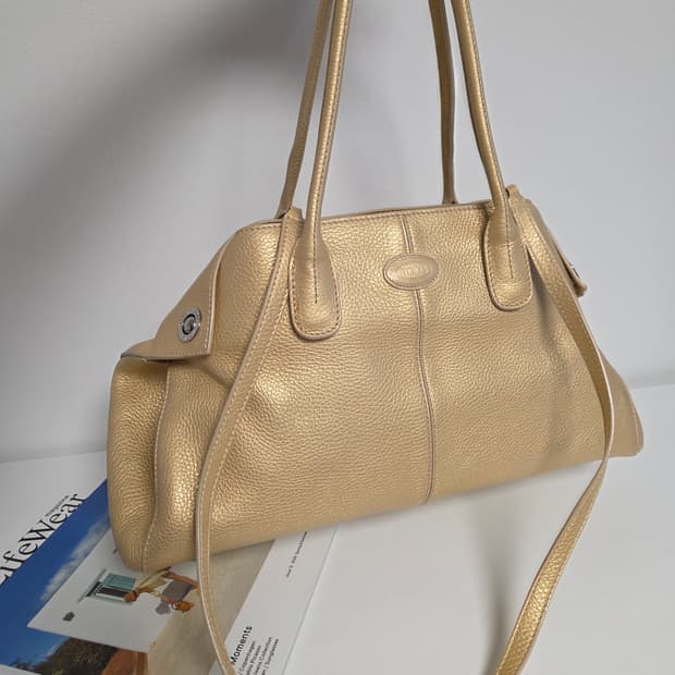 TOD'S 토즈 정품 케이프 골드 쇼퍼백 숄더백 토트백 투웨이백