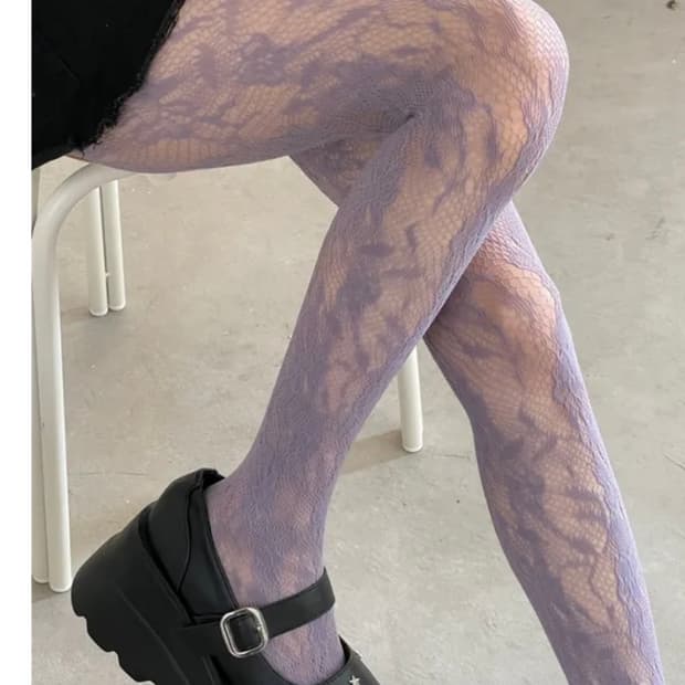 블루 컬러 망사스타킹