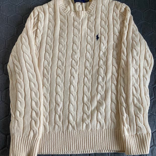 폴로 랄프로렌 케이블 니트 아이보리 M
