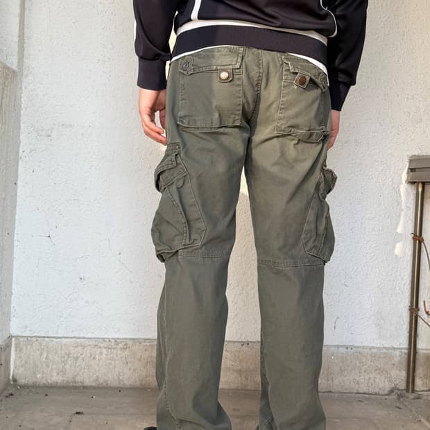 32 HENSMILE 빈티지 워시드 카고 팬츠