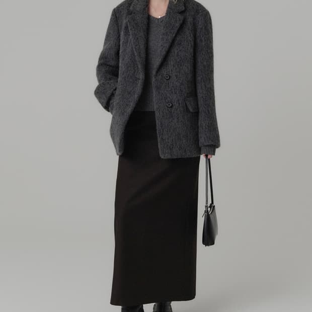 룩캐스트 레이어 알파카 자켓