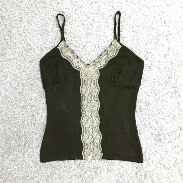 Army Green Lace Insert Cami
