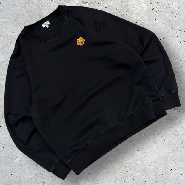 [L] 20FW KENZO 겐조 블랙 타이거 자수 맨투맨 B991